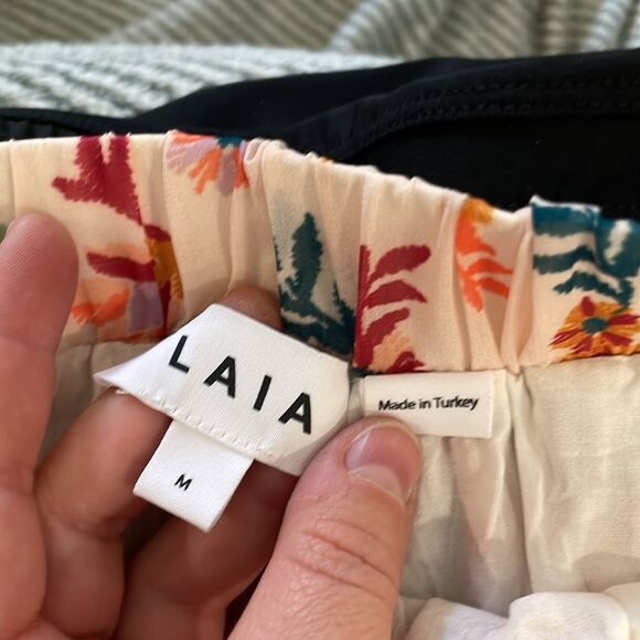 Laia Anthropologie Floral Tiered Asymmetrical Lined Midi Skirt Size Medium - Picture 7 of 9